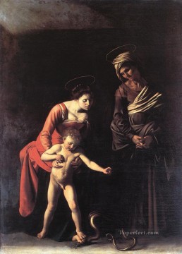 Caravaggio Painting - Madonna with the Serpent Caravaggio